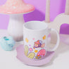 White Glossy Durham mug featuring Bumblebutt the bumble bee in a magical plant scene 5