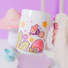 White Glossy Durham mug featuring Bumblebutt the bumble bee in a magical plant scene 7