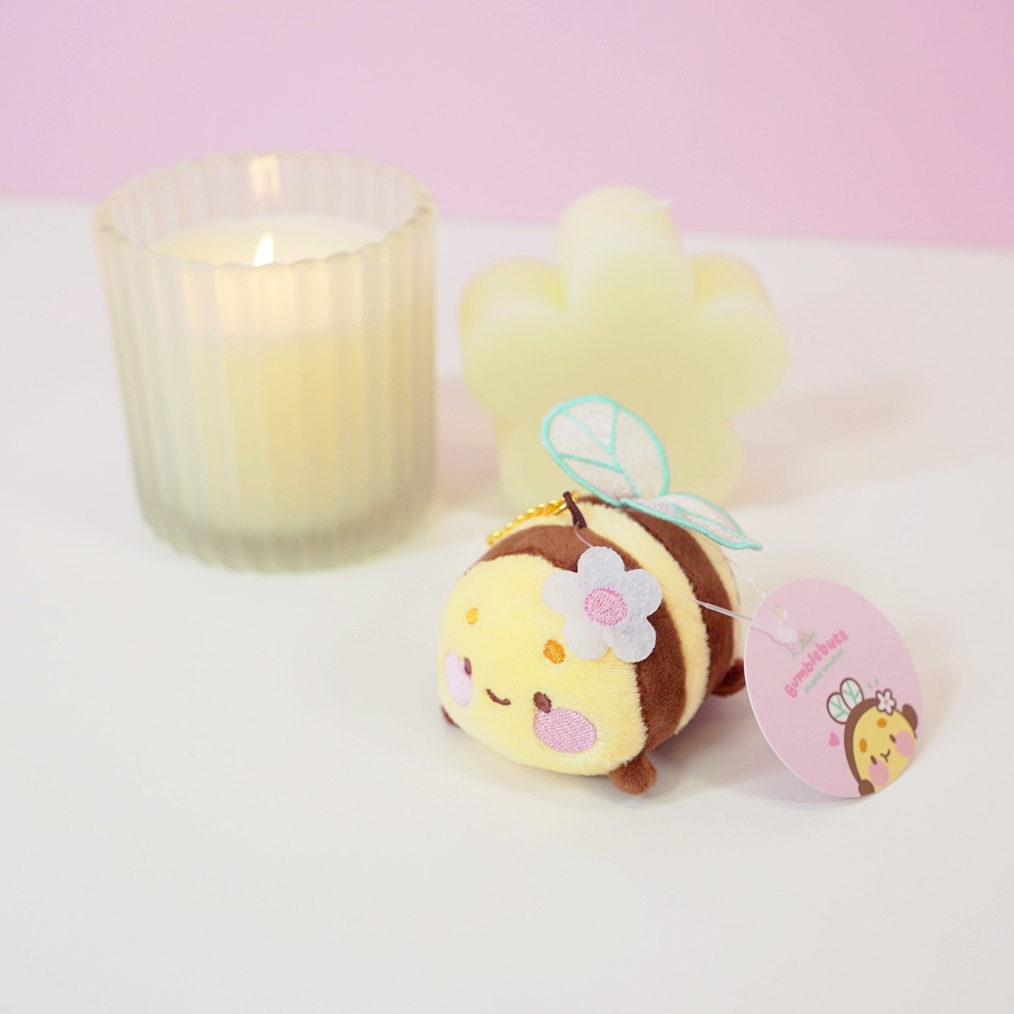 Bumblebutt Bee Plush Keychain | Kawaii Bee Bag Charm with Sakura Flower Katnipp character product