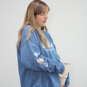 Bumblebutt Bee Sweatshirt | Bee Kind to Yourself Quote | Cute Cozy Blue Hydrangea Kawaii Floral Jumper Katnipp character product