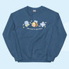 Bumblebutt Blue Hydrangea Kawaii Bee Sweater | Cute Floral Sweatshirt Design | "Bee Kind to Yourself" - Katnipp Studios