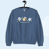 Bumblebutt Blue Hydrangea Kawaii Bee Sweater | Cute Floral Sweatshirt Design | "Bee Kind to Yourself" - Katnipp Studios