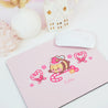 Bumblebutt Candy Cane Academy Mouse Pad | Kawaii Christmas Desk Decor | Festive Pastel Pink Workspace Accessory - Katnipp Studios