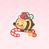 Bumblebutt Candy Cane Die-Cut Sticker | Festive Christmas Holiday Decal - Katnipp Studios