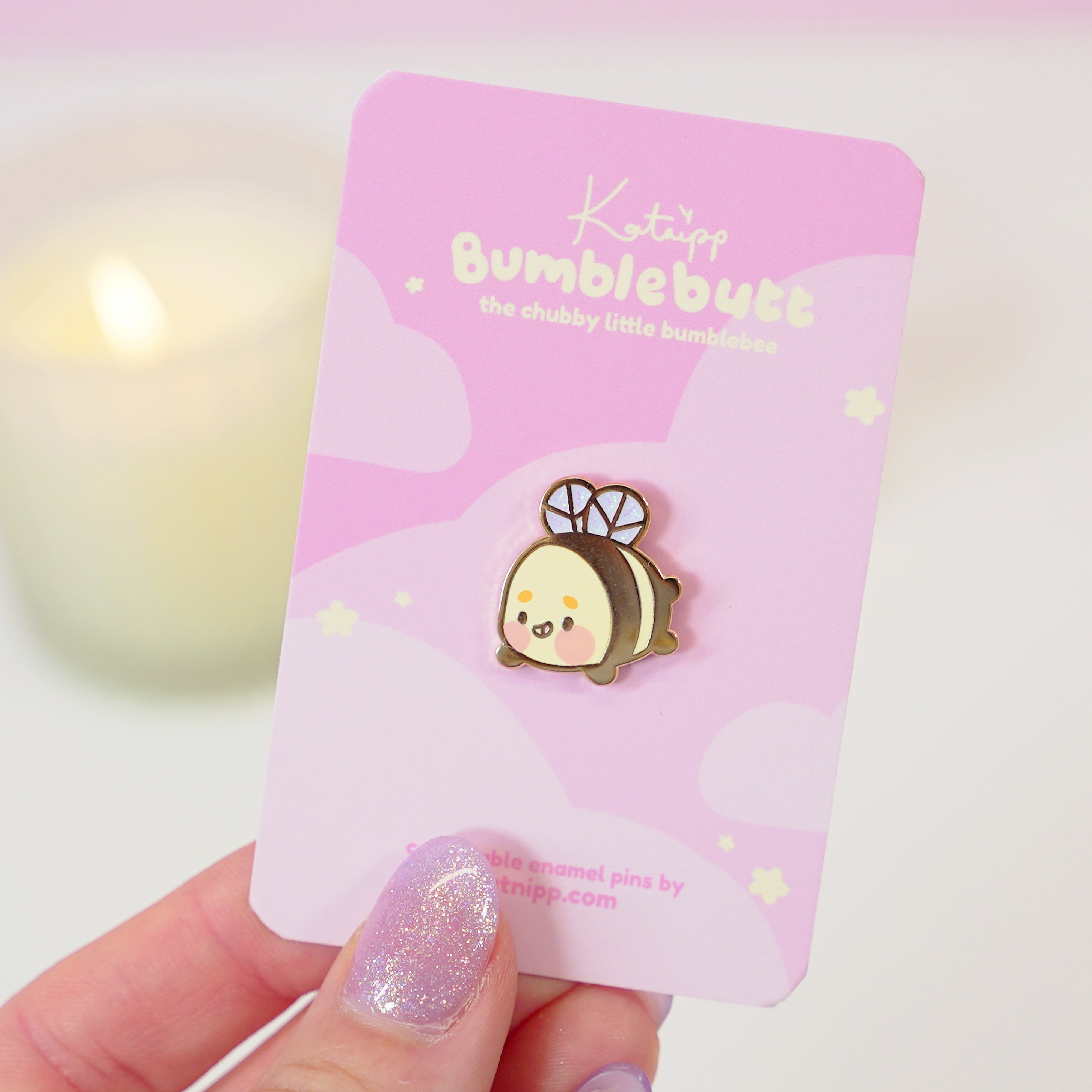 Bumblebutt Enamel Pin | Generation 2 Kawaii Bumblebee Pin | Cute Bumblebee Character Accessory - Katnipp Studios