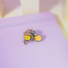 Bumblebutt Halloween Witch Enamel Pin | Kawaii Bumblebee on Broomstick - Katnipp Studios