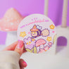 Magical Pastel Witch Coaster featuring Bumblebutt the bee, whimsical home decor