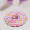 Magical Pastel Witch Coaster featuring Bumblebutt the bee, whimsical home decor 6