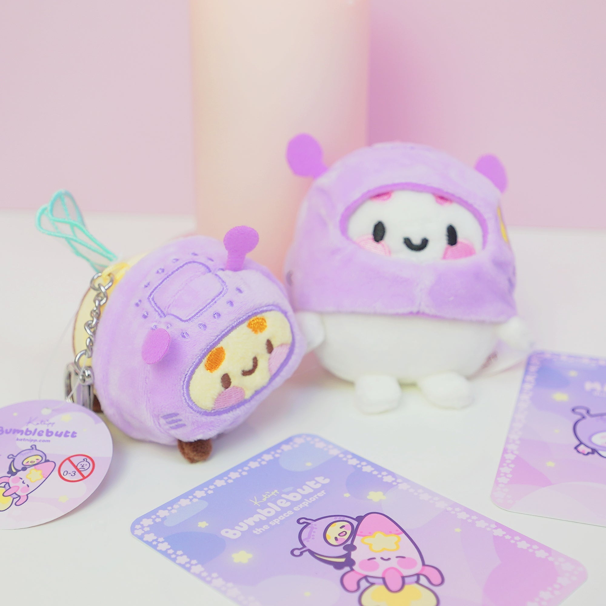 Bumblebutt & Marshie Space Plush Keychain Bundle | Kawaii Bee & Astronaut Bag Charm Set Katnipp character product