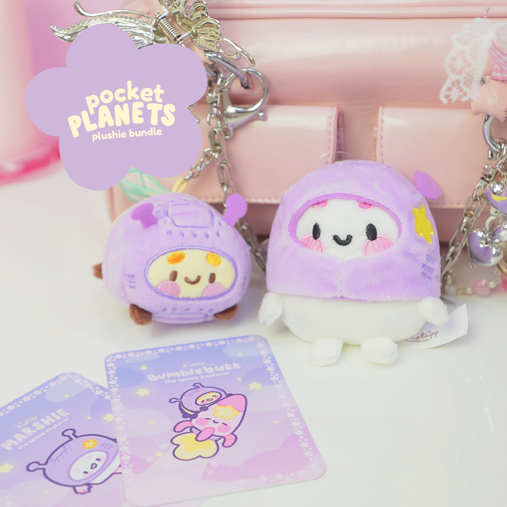 Bumblebutt & Marshie Space Plush Keychain Bundle | Kawaii Bee