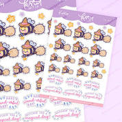 Bumblebutt Pastel Witch A6 Sticker Sheet | Kawaii Halloween Stickers | PW007 Katnipp character product