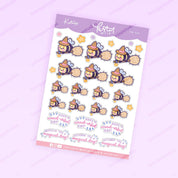 Bumblebutt Pastel Witch A6 Sticker Sheet | Kawaii Halloween Stickers | PW007 Katnipp character product