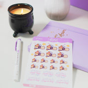 Bumblebutt Pastel Witch A6 Sticker Sheet | Kawaii Halloween Stickers | PW007 Katnipp character product
