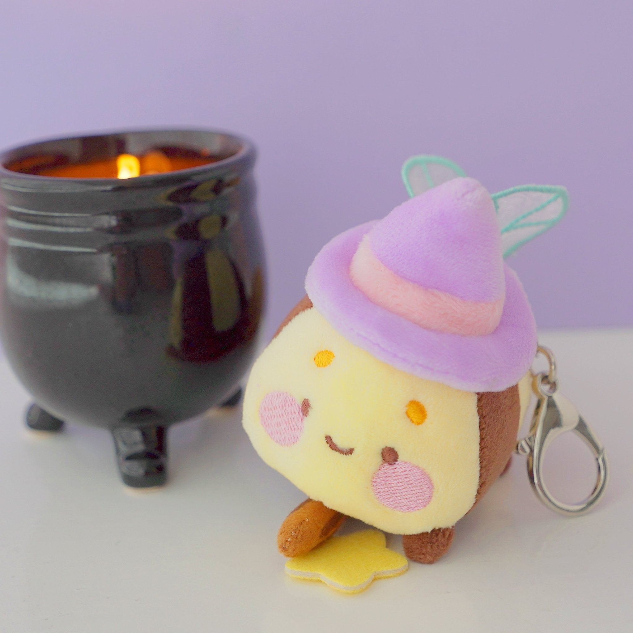 Bumblebutt Pastel Witch Plush Keychain | Kawaii Bee Witch Bag Charm Katnipp character product
