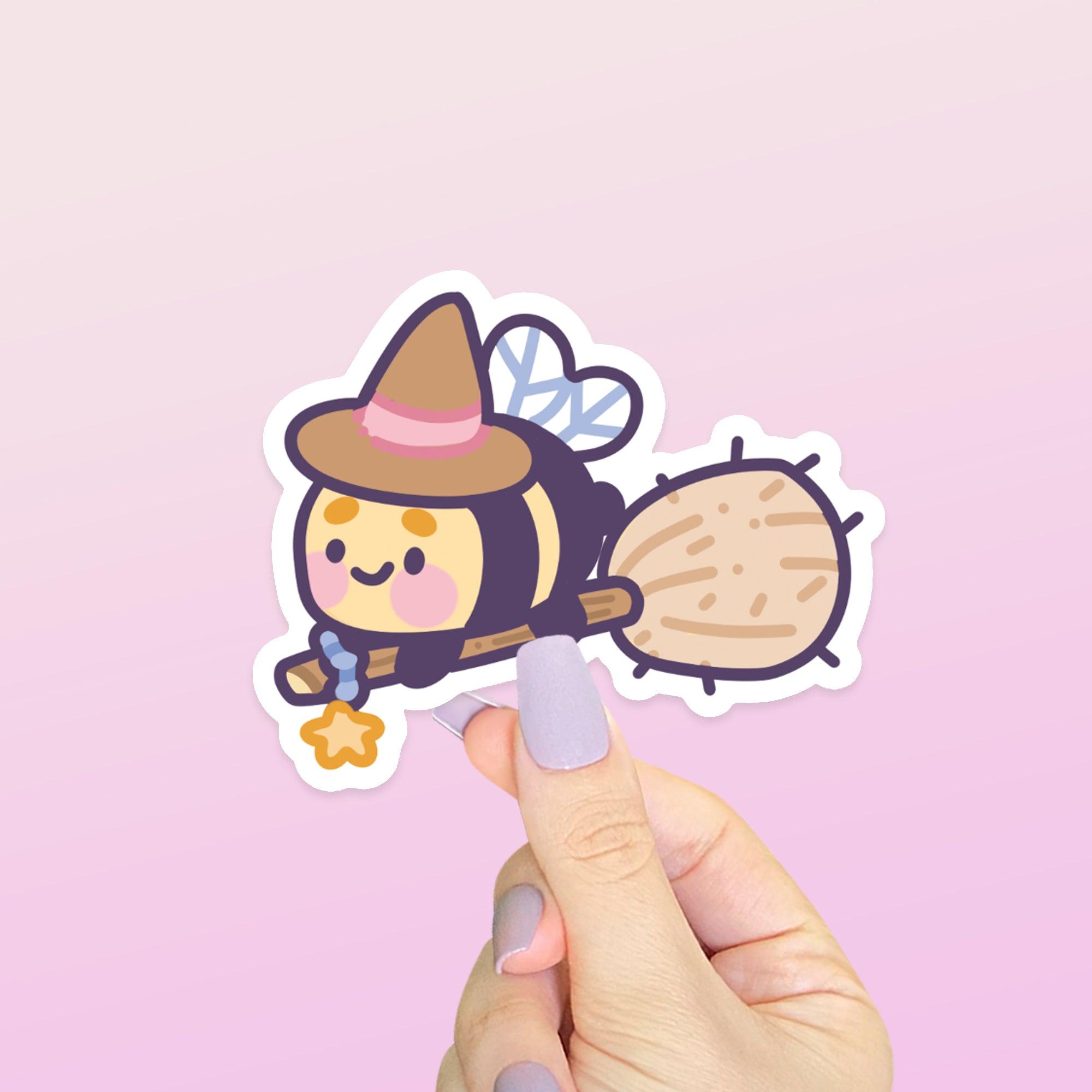 Bumblebutt Pastel Witch Sticker – Cute Kawaii Halloween Decor | Waterproof Vinyl - Katnipp Studios