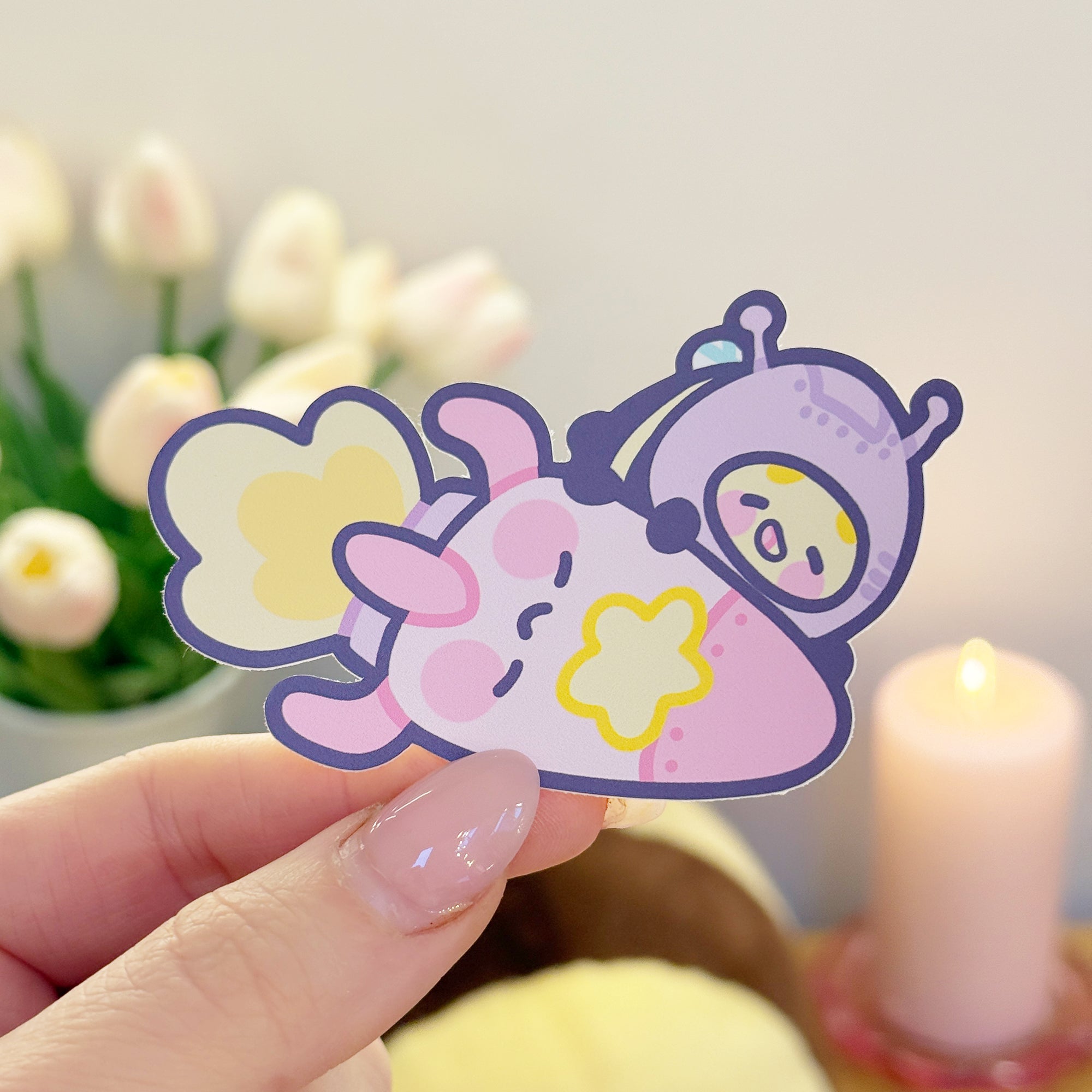 Bumblebutt & Rocketto Die Cut Sticker | Cute Kawaii Space Character Katnipp character product