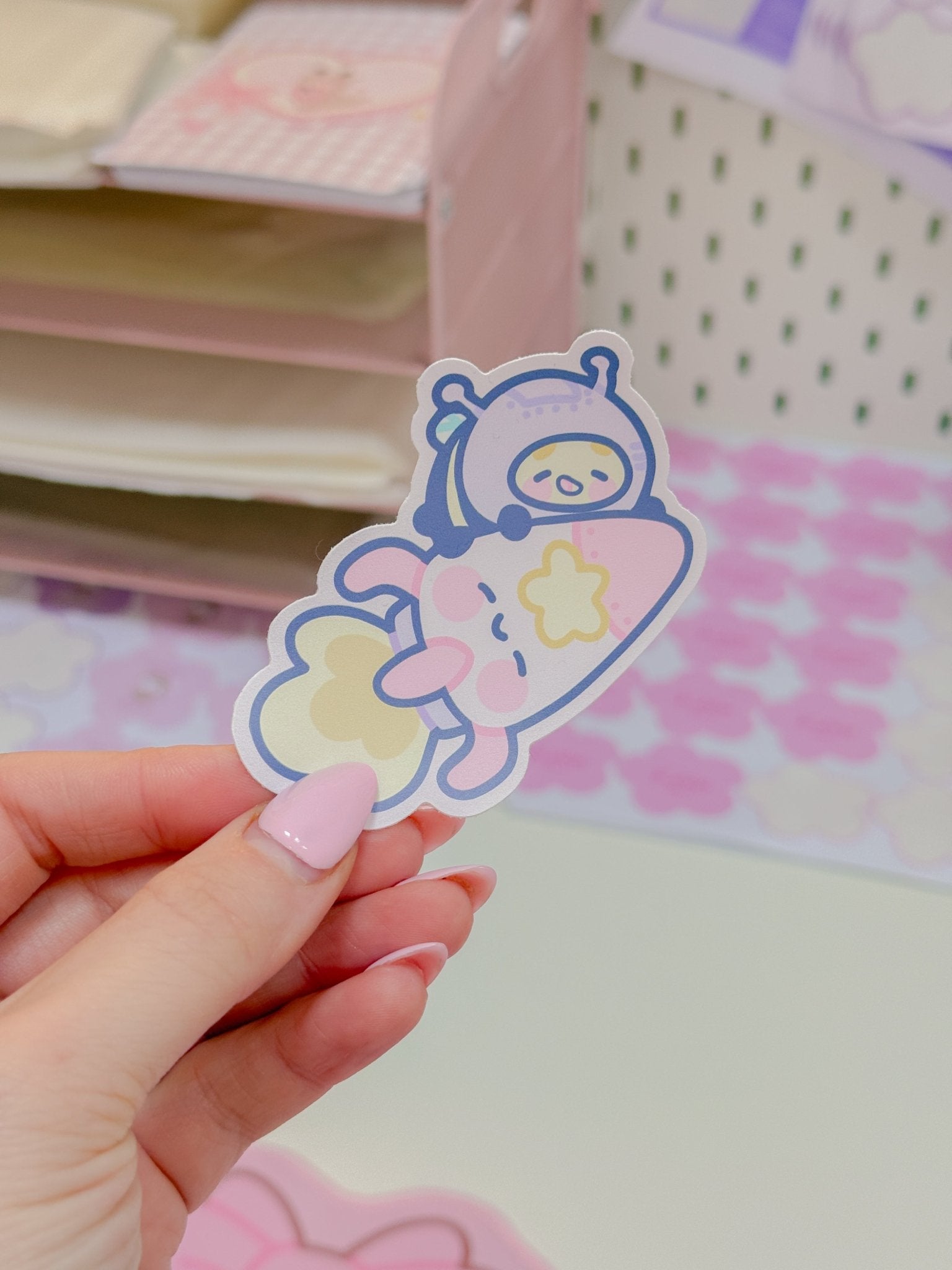 Bumblebutt & Rocketto Die Cut Sticker | Cute Kawaii Space Character Katnipp character product