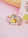 Bumblebutt Sakura Branch Enamel Pin | Adorable & Cute Kawaii Design - Katnipp Studios