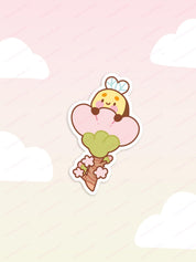 Bumblebutt Sakura Flower Die-Cut Vinyl Sticker | Cute Kawaii Bee Cherry Blossom Sticker Katnipp character product