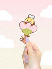 Bumblebutt Sakura Flower Die-Cut Vinyl Sticker | Cute Kawaii Bee Cherry Blossom Sticker Katnipp character product