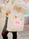 Bumblebutt the Adorable Bumblebee on Pink Peony Flower – Eco-Friendly Tote Bag | Cute & Practical - Katnipp Studios