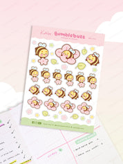 Bumblebutt the Adorable Bumblebee Sakura Spring Planner Sticker Sheet | BBS 002 - Katnipp Studios
