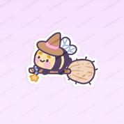 Bumblebutt Witch Bee Vinyl Sticker | Kawaii Pastel Witch Katnipp character product