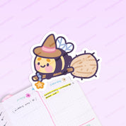 Bumblebutt Witch Bee Vinyl Sticker | Kawaii Pastel Witch Katnipp character product