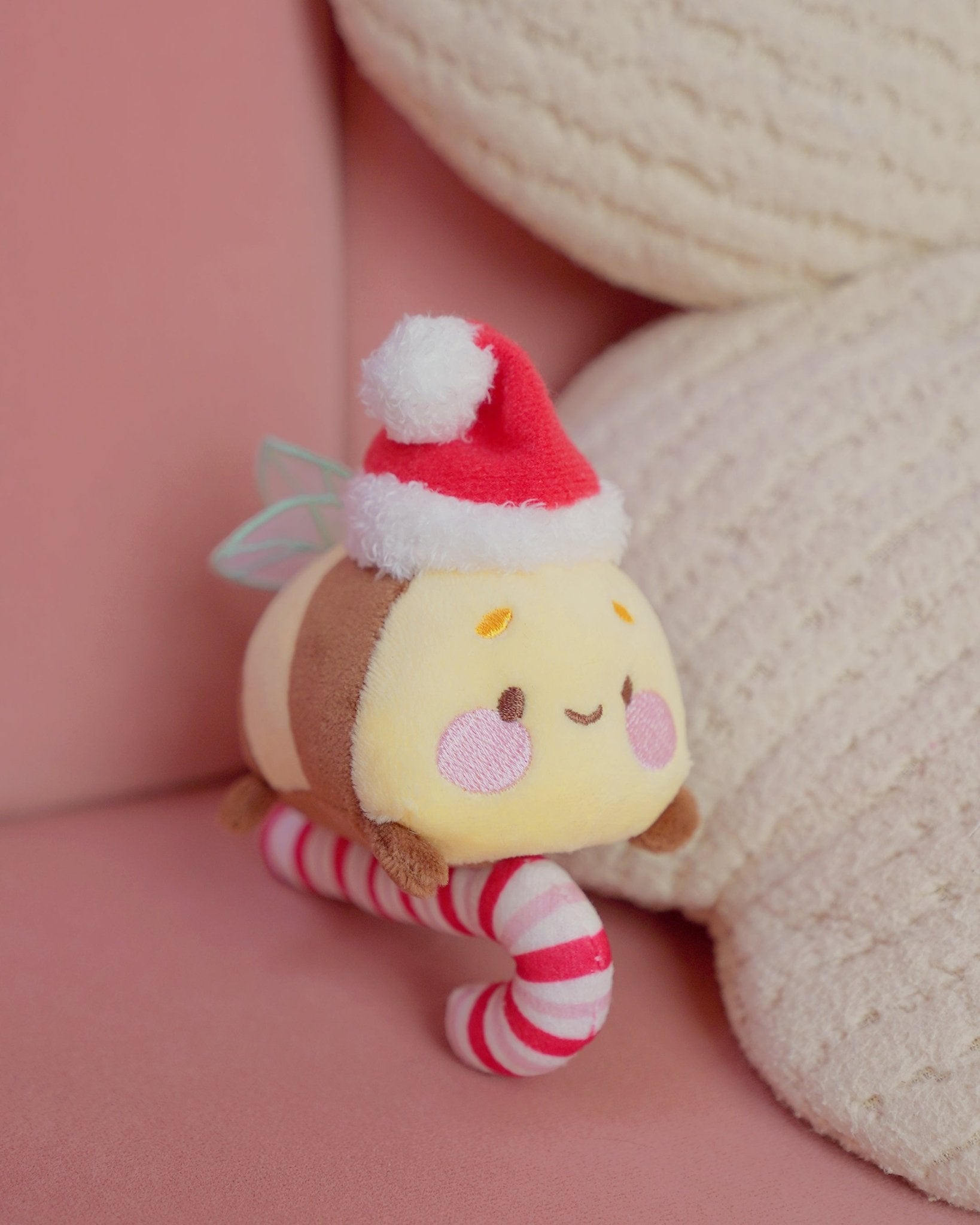 Candy Cane Academy Bumblebutt Plush Keychain | Kawaii Christmas Collectable Katnipp character product