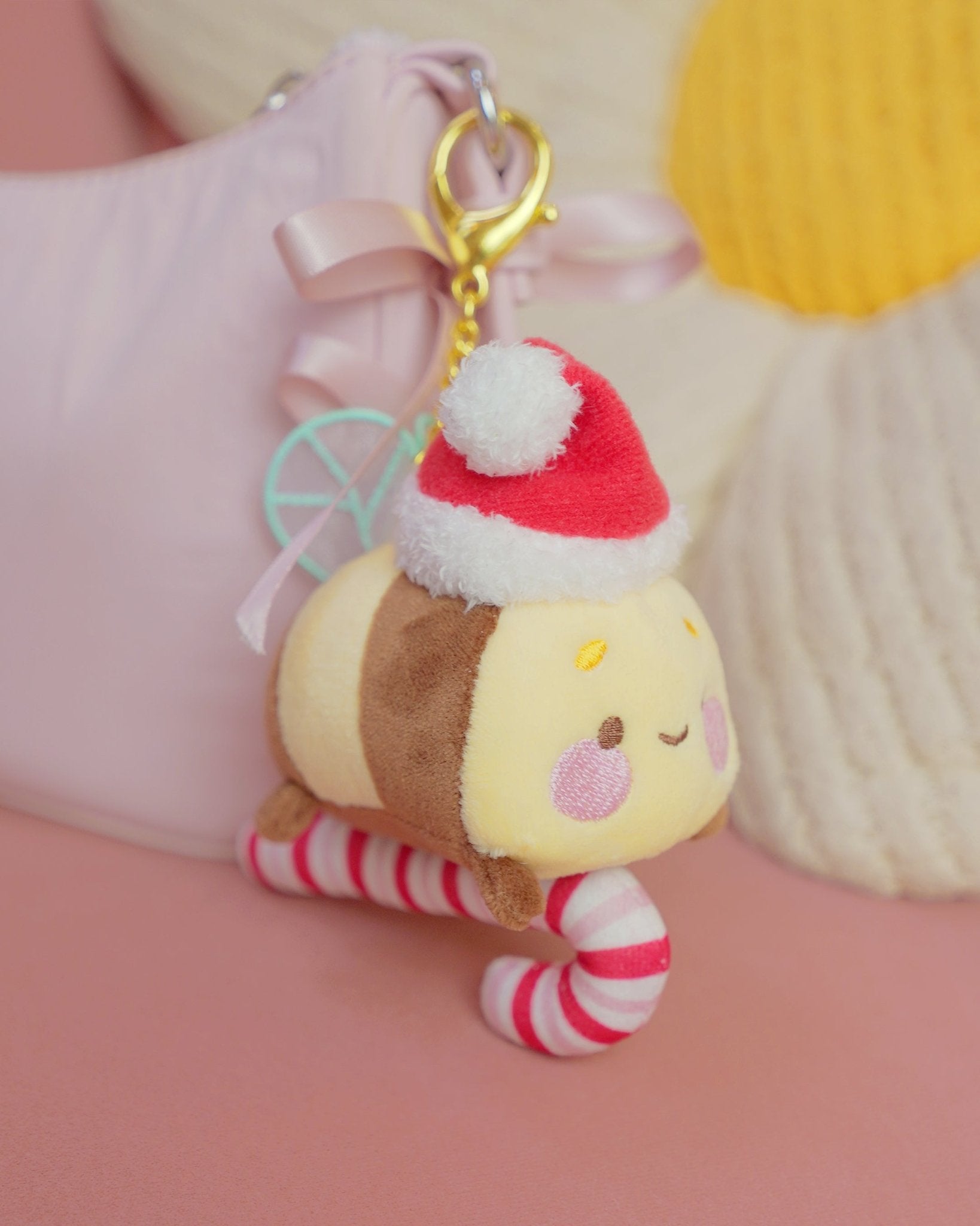 Candy Cane Academy Bumblebutt Plush Keychain | Kawaii Christmas Collectable Katnipp character product