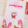 Candy Cane Heart Enamel Pin | Cute Christmas Enamel Pin | Festive Holiday Accessory - Katnipp Studios