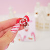 Candy Cane Heart Enamel Pin | Cute Christmas Enamel Pin | Festive Holiday Accessory - Katnipp Studios