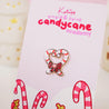 Candy Cane Heart Enamel Pin | Cute Christmas Enamel Pin | Festive Holiday Accessory - Katnipp Studios