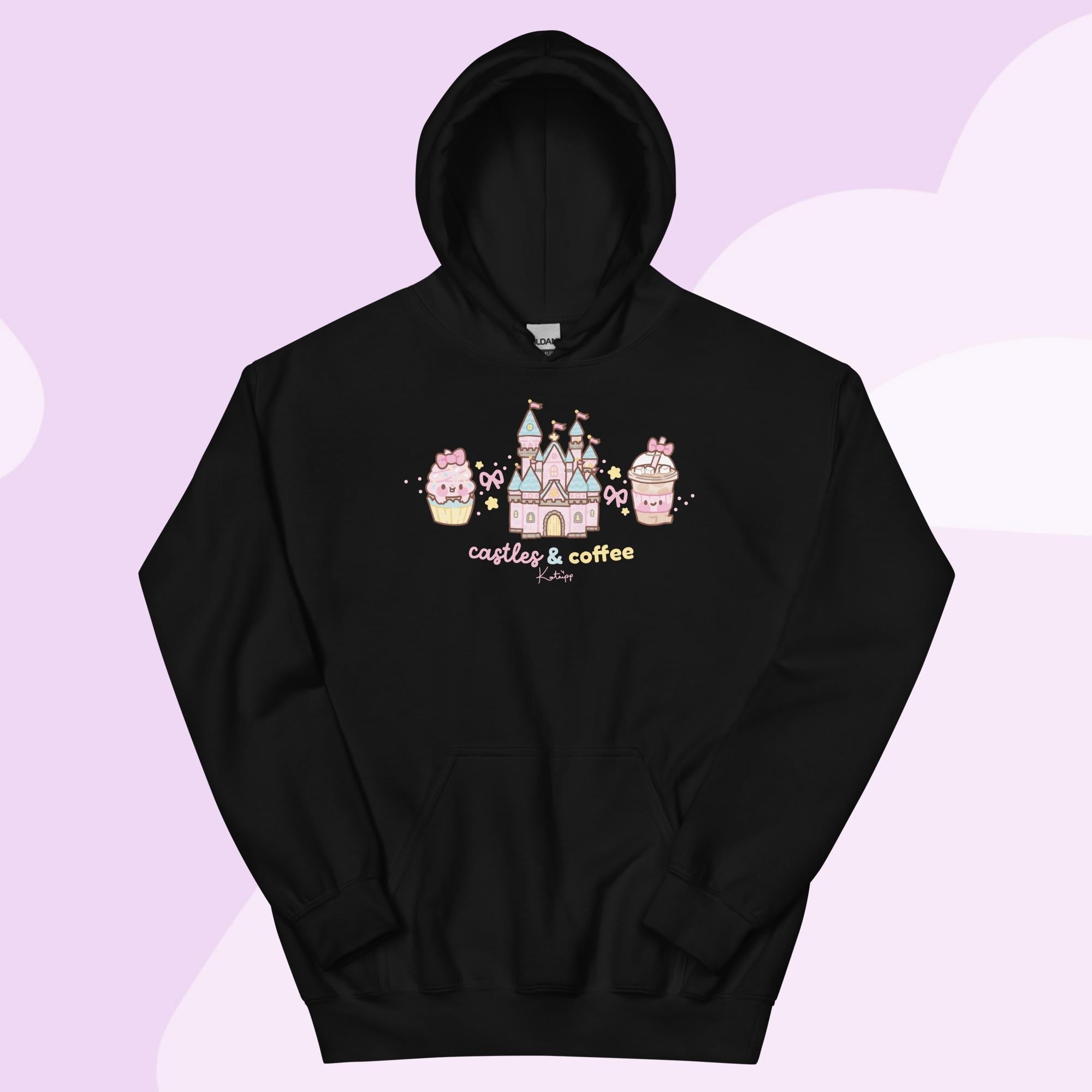 Castles & Coffee | Kawaii Castle Hoodie | Cute Theme Park Pastel