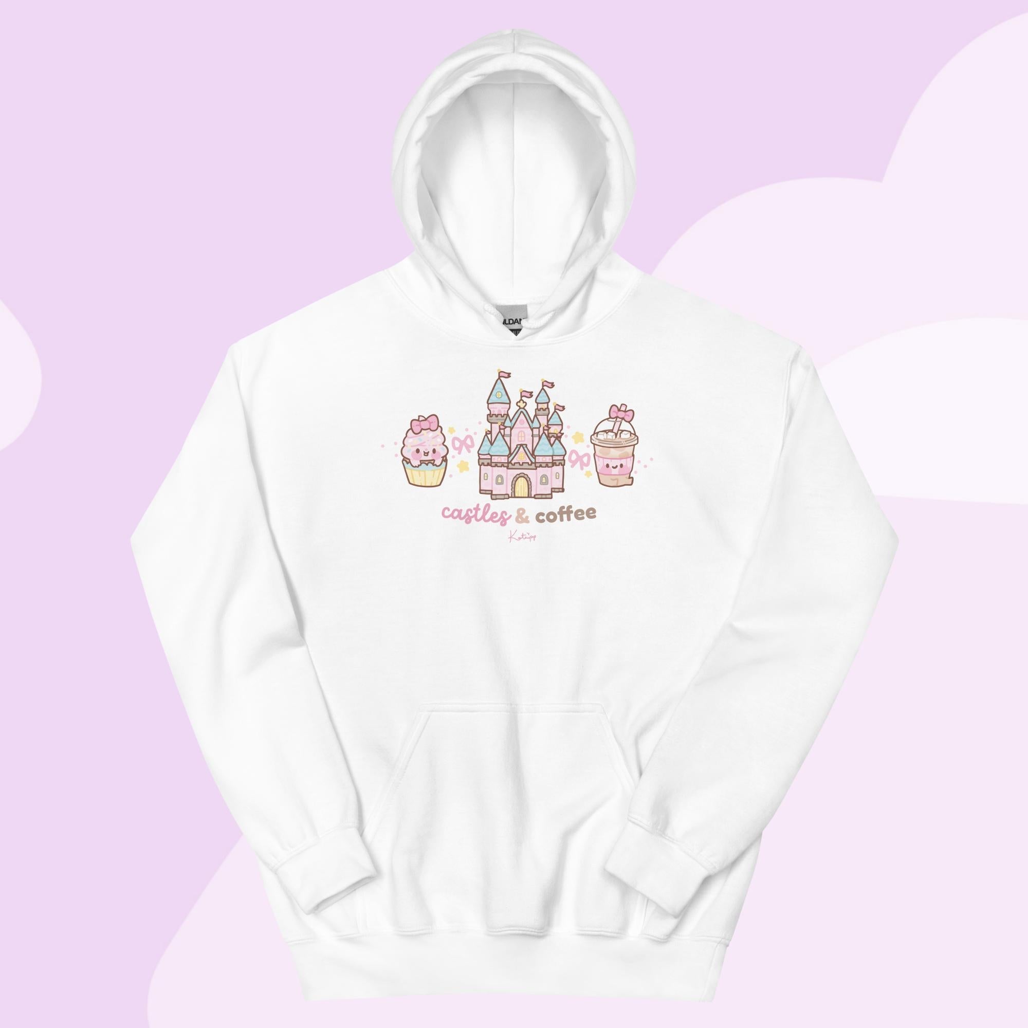Castles & Coffee | Kawaii Castle Hoodie | Cute Theme Park Pastel Hoodie Katnipp character product