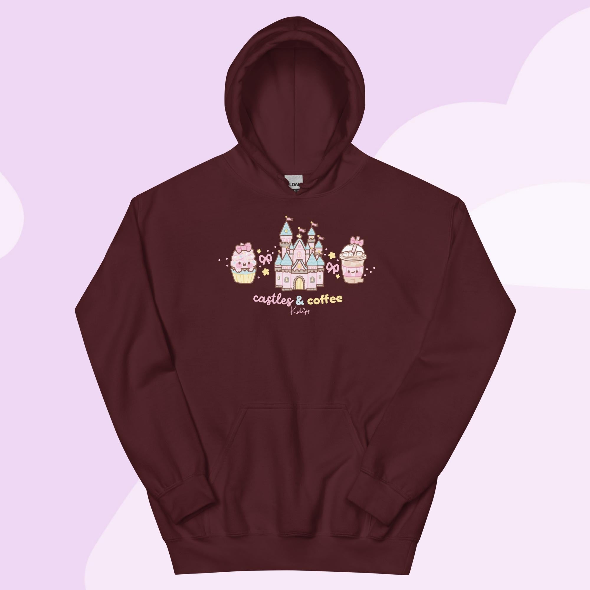 Castles & Coffee | Kawaii Castle Hoodie | Cute Theme Park Pastel Hoodie Katnipp character product