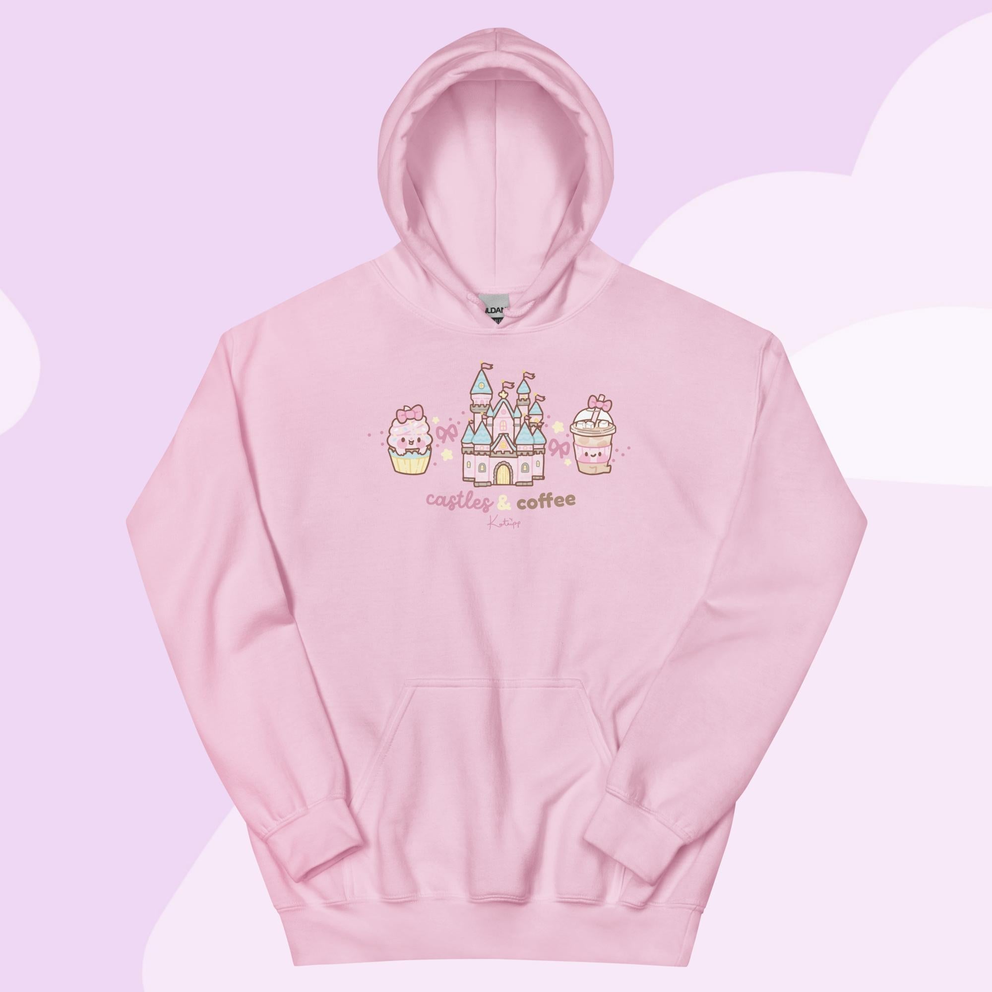 Castles & Coffee | Kawaii Castle Hoodie | Cute Theme Park Pastel