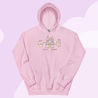 Castles &amp; Coffee | Kawaii Castle Hoodie | Cute Theme Park Pastel Hoodie - Light Pink / S