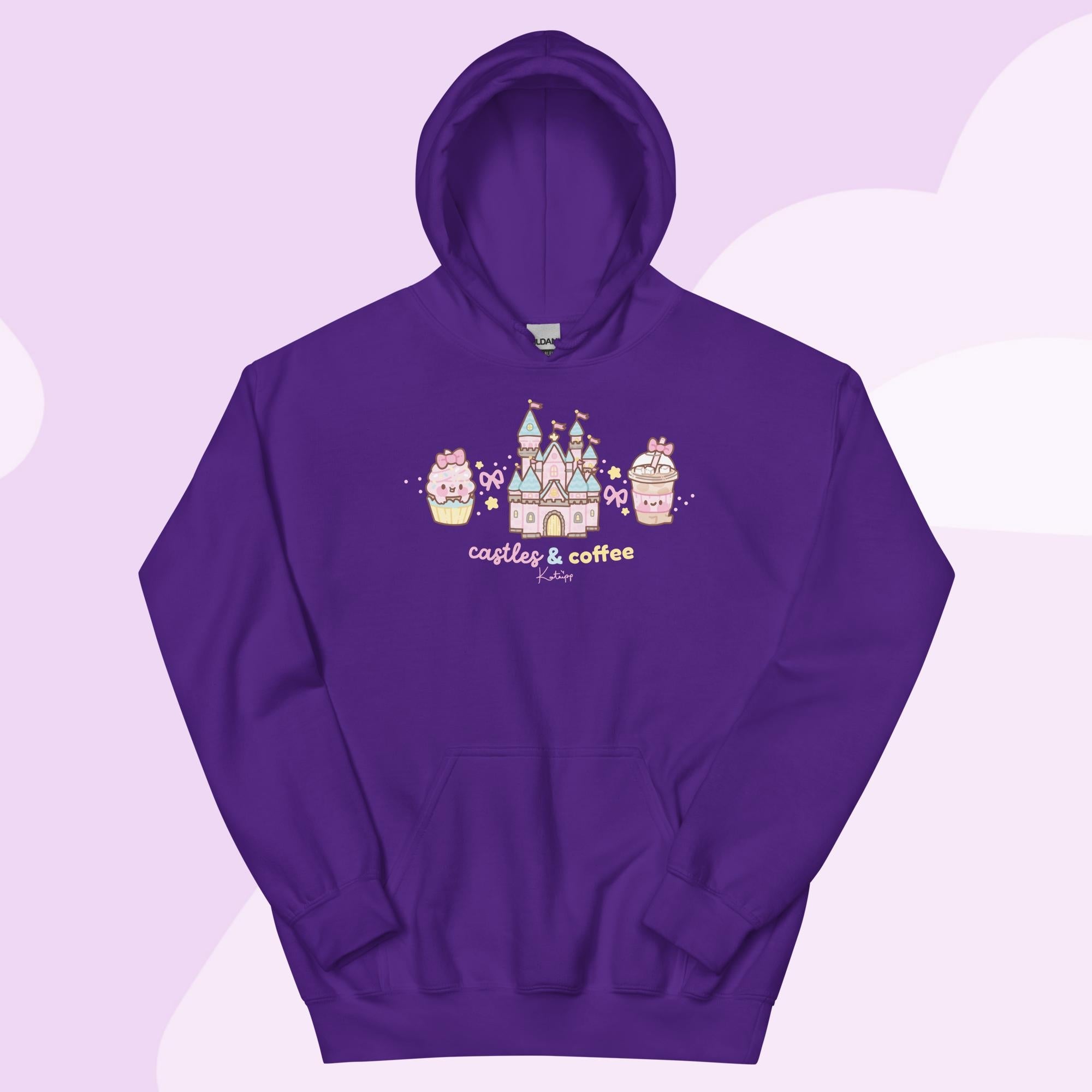 Castles & Coffee | Kawaii Castle Hoodie | Cute Theme Park Pastel