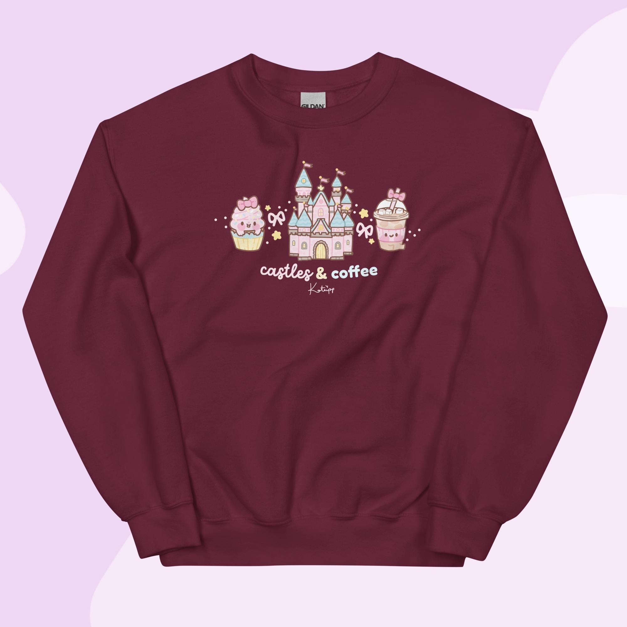 Castles & Coffee | Kawaii Castle Sweatshirt | Cute Theme Park Pastel Jumper Katnipp character product