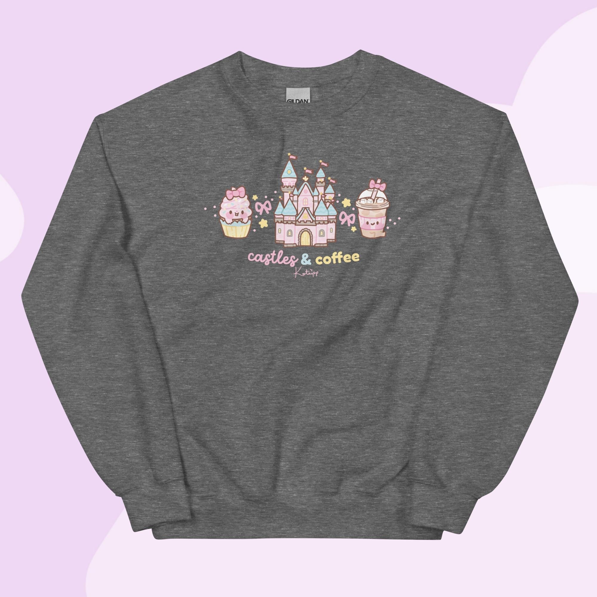 Castles & Coffee | Kawaii Castle Sweatshirt | Cute Theme Park Pastel Jumper Katnipp character product
