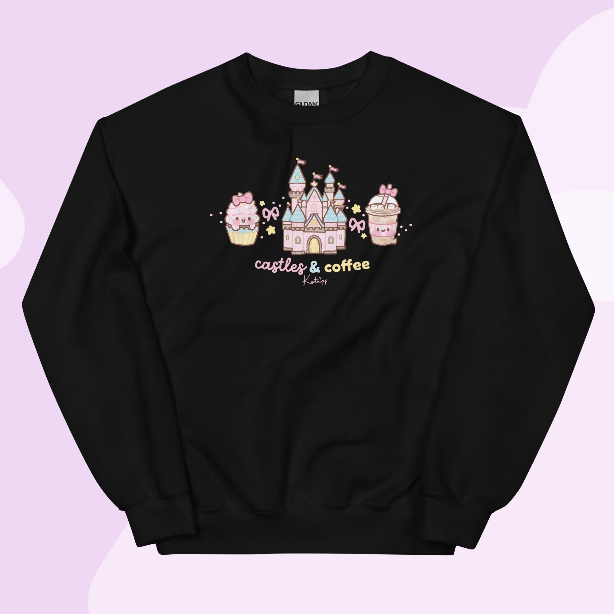 Castles & Coffee | Kawaii Castle Sweatshirt | Cute Theme Park Pastel Jumper Katnipp character product