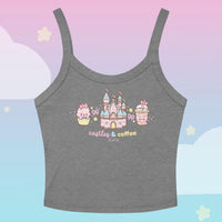 Castles &amp; Coffee Y2K Crop Top | Kawaii Theme Park Outfit | Cosy Kingdom Apparel by Katnipp - Athletic Heather / XS