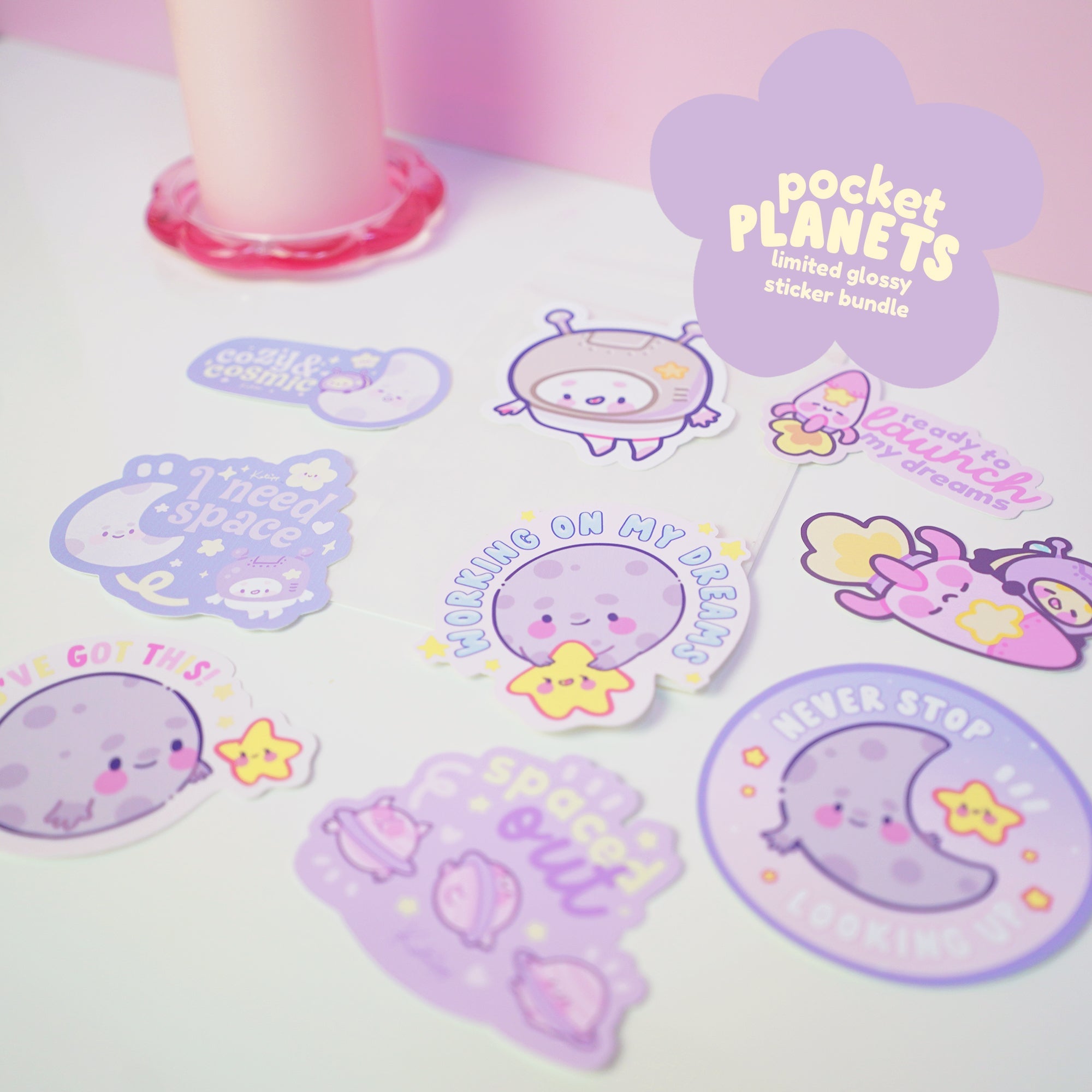 Celestial Kawaii Vinyl Sticker Pack - 9 Glossy Die-Cut Stickers Katnipp character product