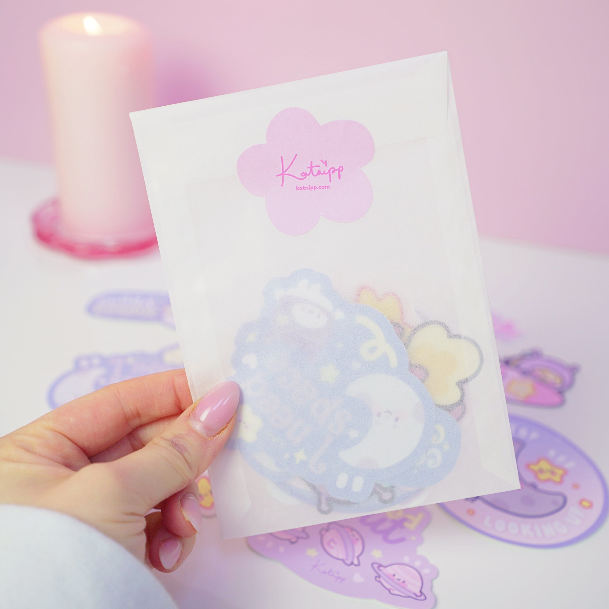 Celestial Kawaii Vinyl Sticker Pack - 9 Glossy Die-Cut Stickers Katnipp character product