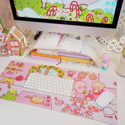 Christmas Large Gingie and Spice Gaming Desk Mouse Pad - Katnipp Studios