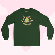 Christmas Tree Kawaii Long Sleeve Shirt | Sprinkle Spruce Cute Holiday Top | Festive Winter Outfit for Christmas Katnipp character product