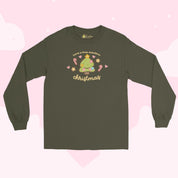 Christmas Tree Kawaii Long Sleeve Shirt | Sprinkle Spruce Cute Holiday Top | Festive Winter Outfit for Christmas Katnipp character product