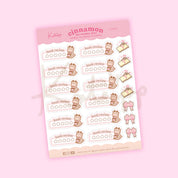 Cinnamon Book Review Stickers | Bookish Planner Sticker Sheet | CC004 Katnipp character product