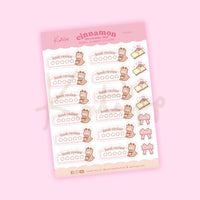Cinnamon Book Review Planner Sticker Sheet | Bookish Reading Stickers | CC004
